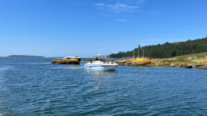 Crucero del Vía Crucis marítimo-fluvial en la Ría de Arousa.
